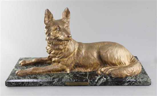 Demetre. H. Chiparus (1886-1947). A bronze model Chien Policier, width 20.5in.